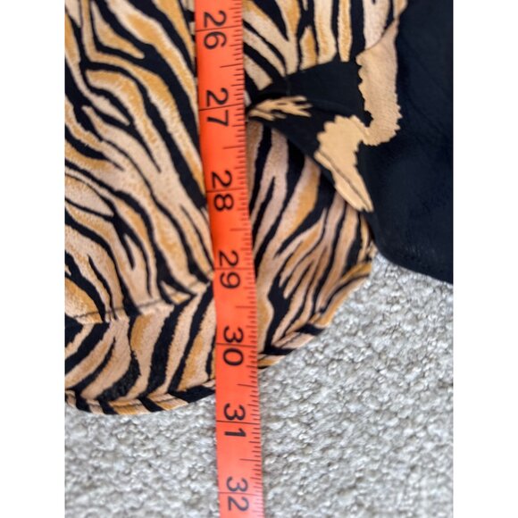 Drapers & Damons Petite Animal Print Midi Skirt Rayon Black & Tan size PS - Picture 6 of 7